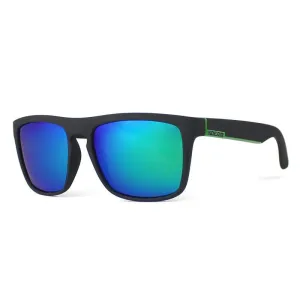 Angelo Ricci™ Black And Green Classic Wayfarer Style Sunglasses