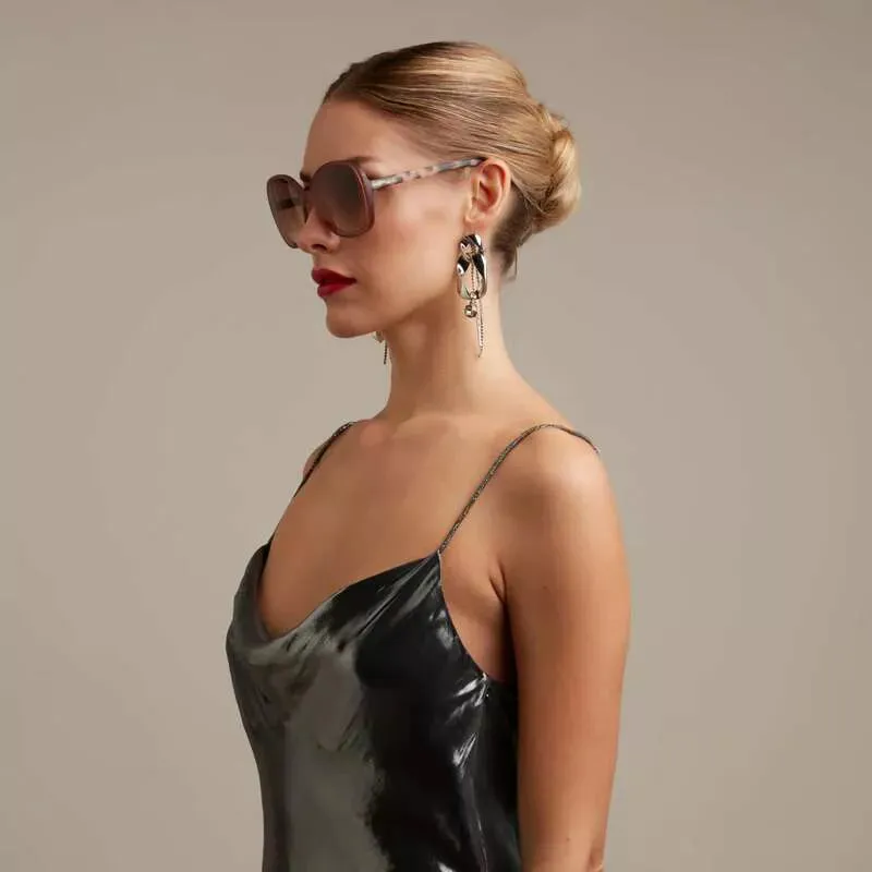 ANNA BUTTERFLY SUNGLASSES - Pink Havana