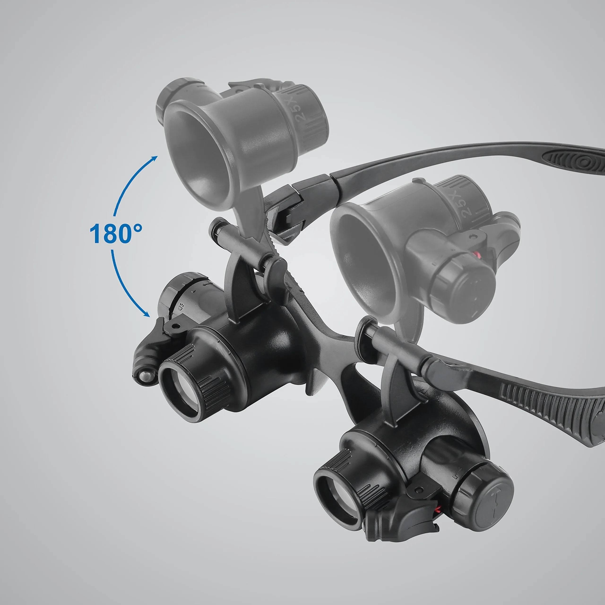 Aomekie Magnifying Glasses with Light Headband Magnifier Loupe Glasses with LED Illuminated for Jeweler Repair Watch -8 Interchangeable Lens: 2.5X/4X/6X/8X/10X/15X/20X/25X