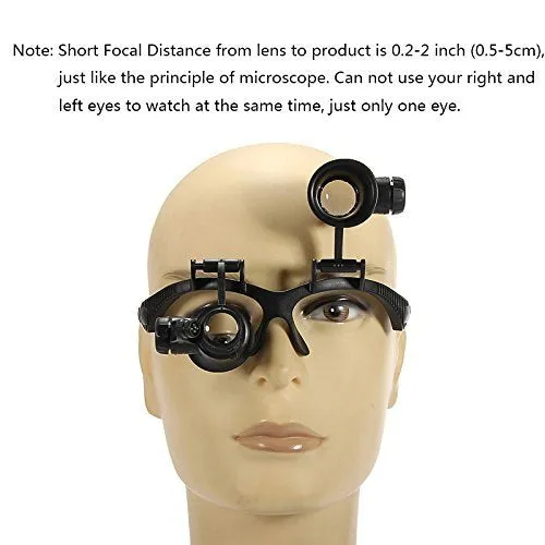 Aomekie Magnifying Glasses with Light Headband Magnifier Loupe Glasses with LED Illuminated for Jeweler Repair Watch -8 Interchangeable Lens: 2.5X/4X/6X/8X/10X/15X/20X/25X