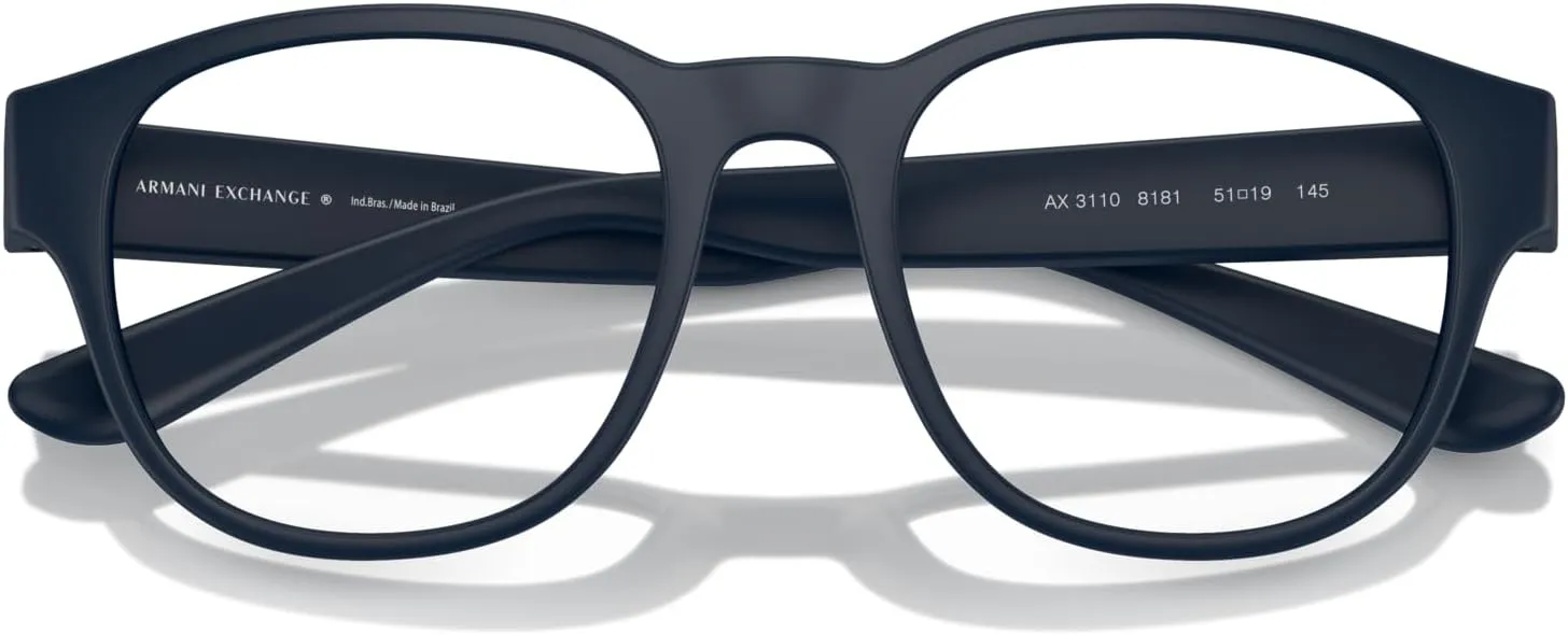 Armani Exchange Men's Ax3110 Round Prescription Eyewear Frames