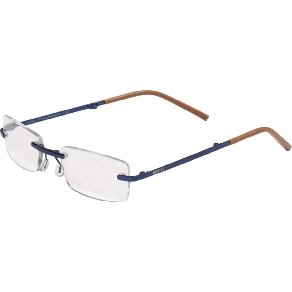 B D Unisex Eyeglasses - Folding Readers  2.00, Matte Blue/Brown | 2244-57-20