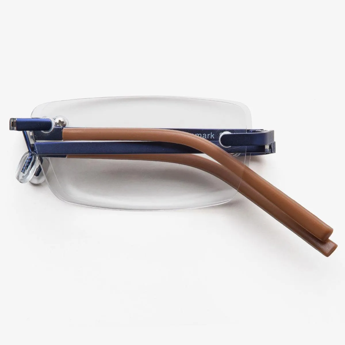 B D Unisex Eyeglasses - Folding Readers  2.00, Matte Blue/Brown | 2244-57-20