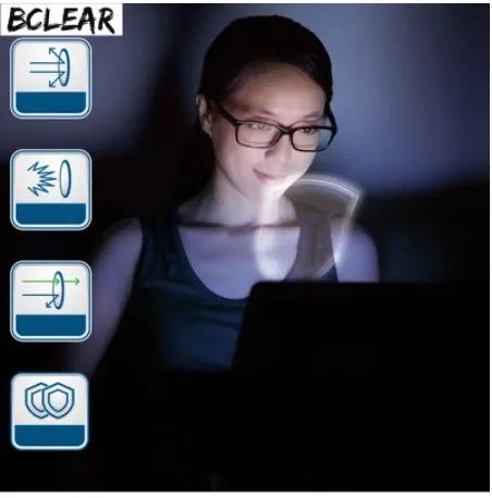 BCLEAR 1.56 Single Vision Ultra-Light Aspheric Myopic Anti-Blue Lenses Color Clear