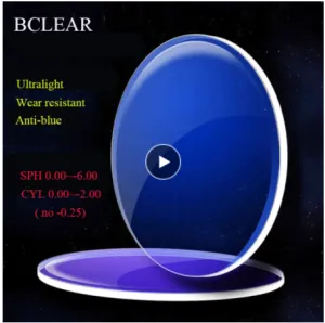 BCLEAR 1.56 Single Vision Ultra-Light Aspheric Myopic Anti-Blue Lenses Color Clear