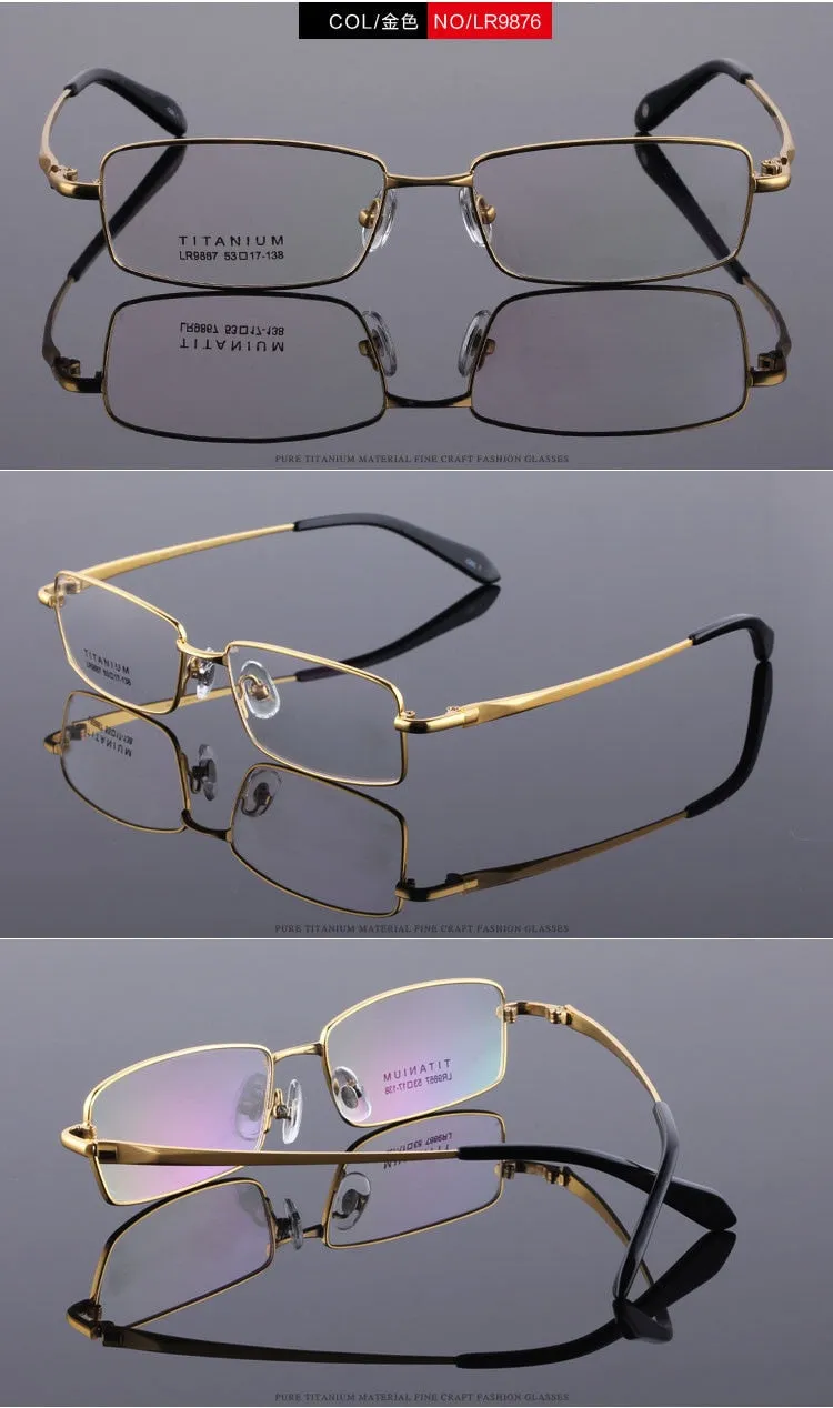 Bclear Men's Full Rim Square Titanium Eyeglasses 9867