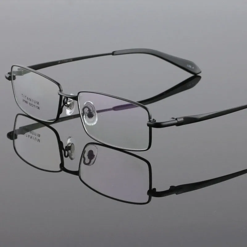 Bclear Men's Full Rim Square Titanium Eyeglasses 9867
