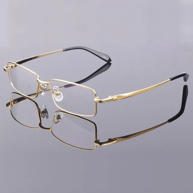 Bclear Men's Full Rim Square Titanium Eyeglasses 9867