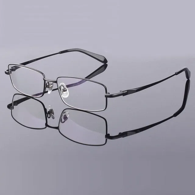 Bclear Men's Full Rim Square Titanium Eyeglasses 9867