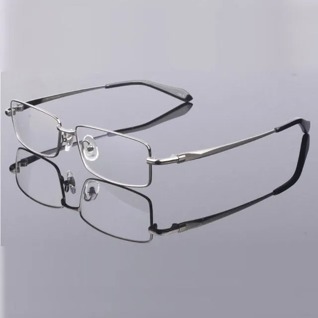 Bclear Men's Full Rim Square Titanium Eyeglasses 9867