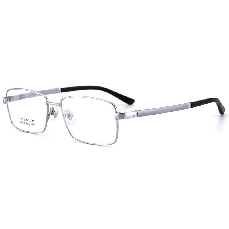 Bclear Men's Full Rim Square Titanium Eyeglasses Lb7889