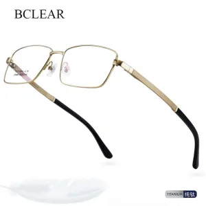 Bclear Men's Full Rim Square Titanium Eyeglasses Lb7889
