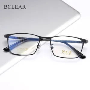 Bclear Men's Full Rim Square Titanium Eyeglasses My5000