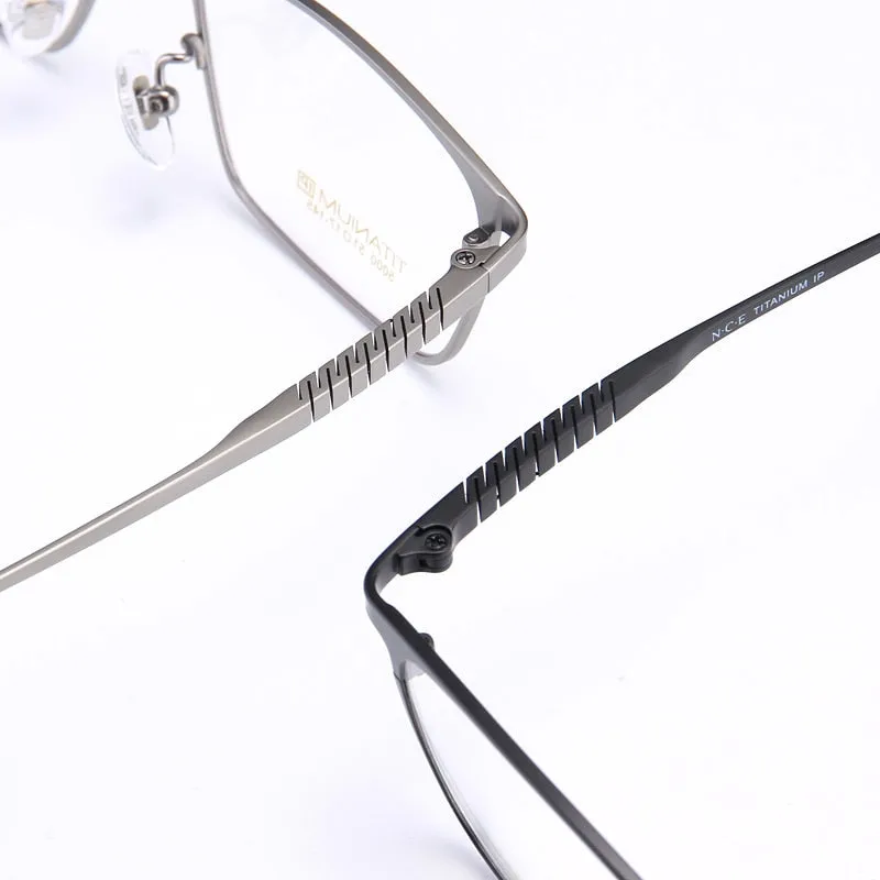 Bclear Men's Full Rim Square Titanium Eyeglasses My5000