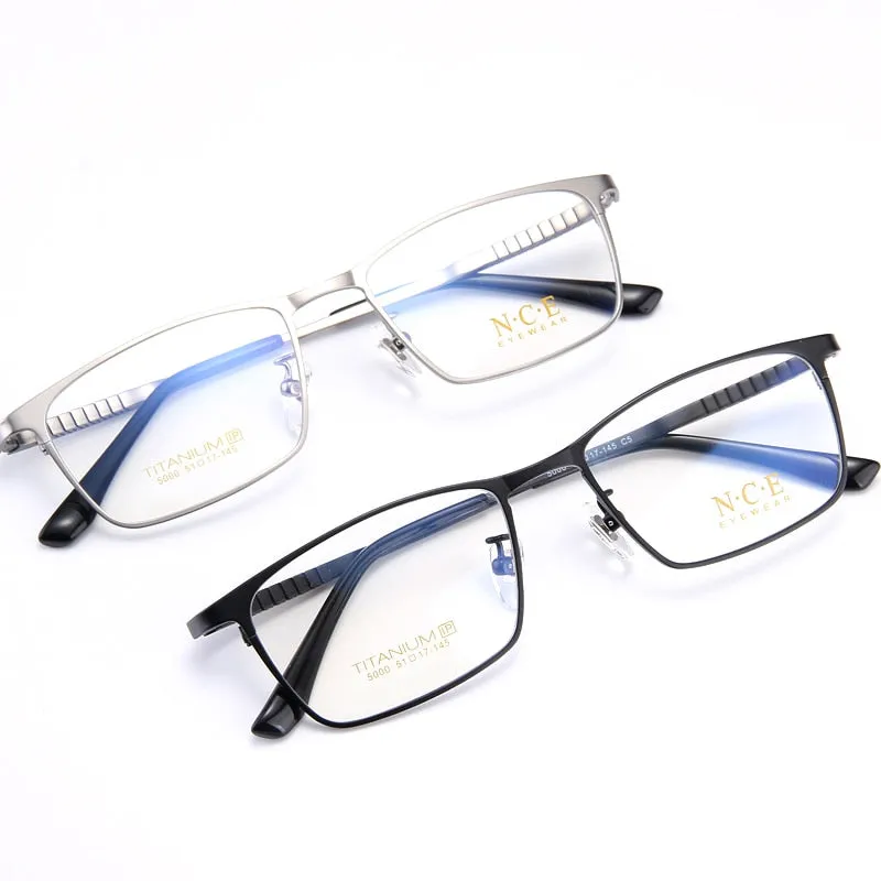 Bclear Men's Full Rim Square Titanium Eyeglasses My5000