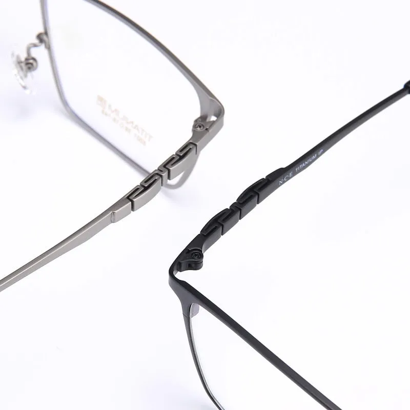 Bclear Men's Full Rim Square Titanium Eyeglasses My5001