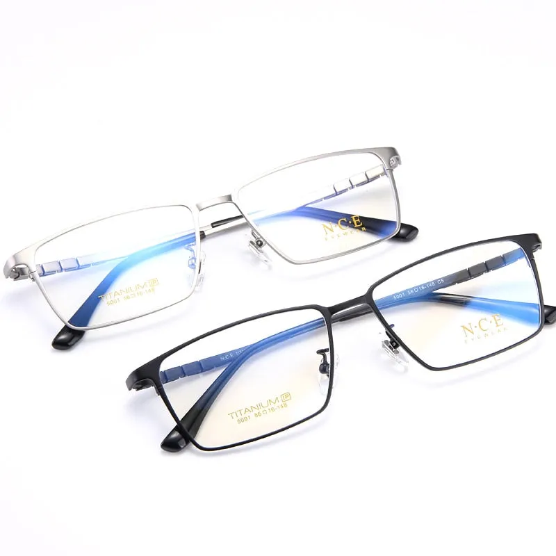 Bclear Men's Full Rim Square Titanium Eyeglasses My5001