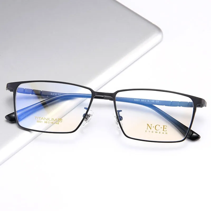 Bclear Men's Full Rim Square Titanium Eyeglasses My5001
