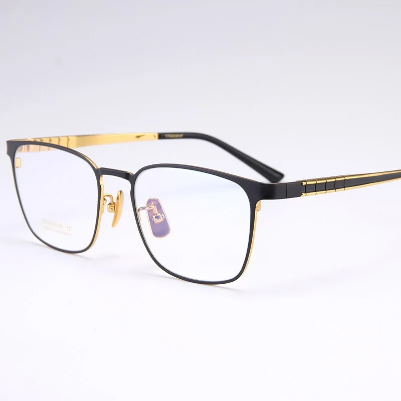 Bclear Men's Full Rim Square Titanium Eyeglasses My91063