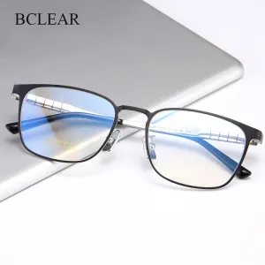 Bclear Men's Full Rim Square Titanium Eyeglasses My91063