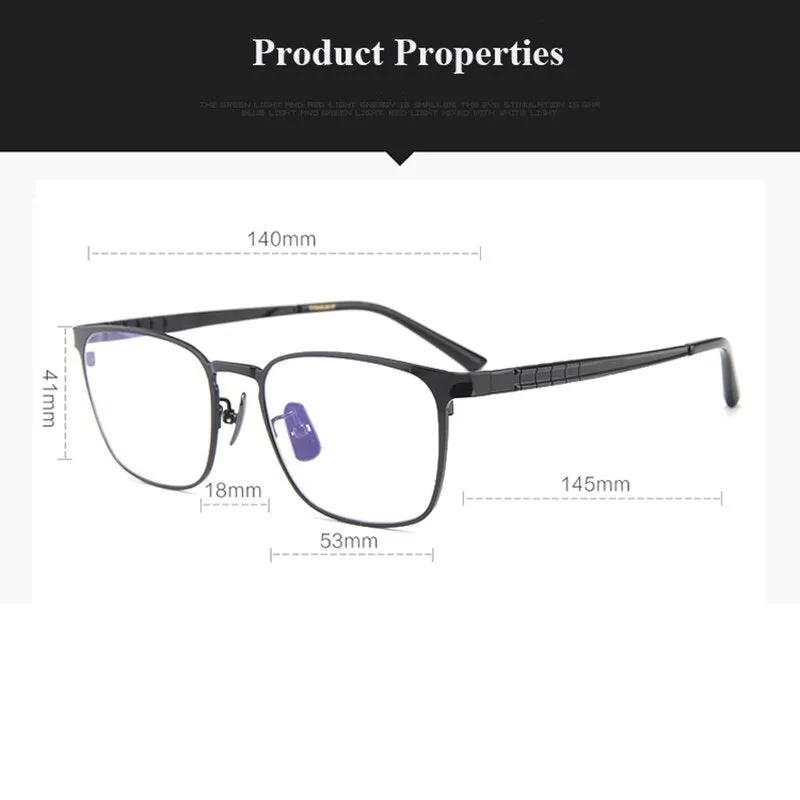 Bclear Men's Full Rim Square Titanium Eyeglasses My91063