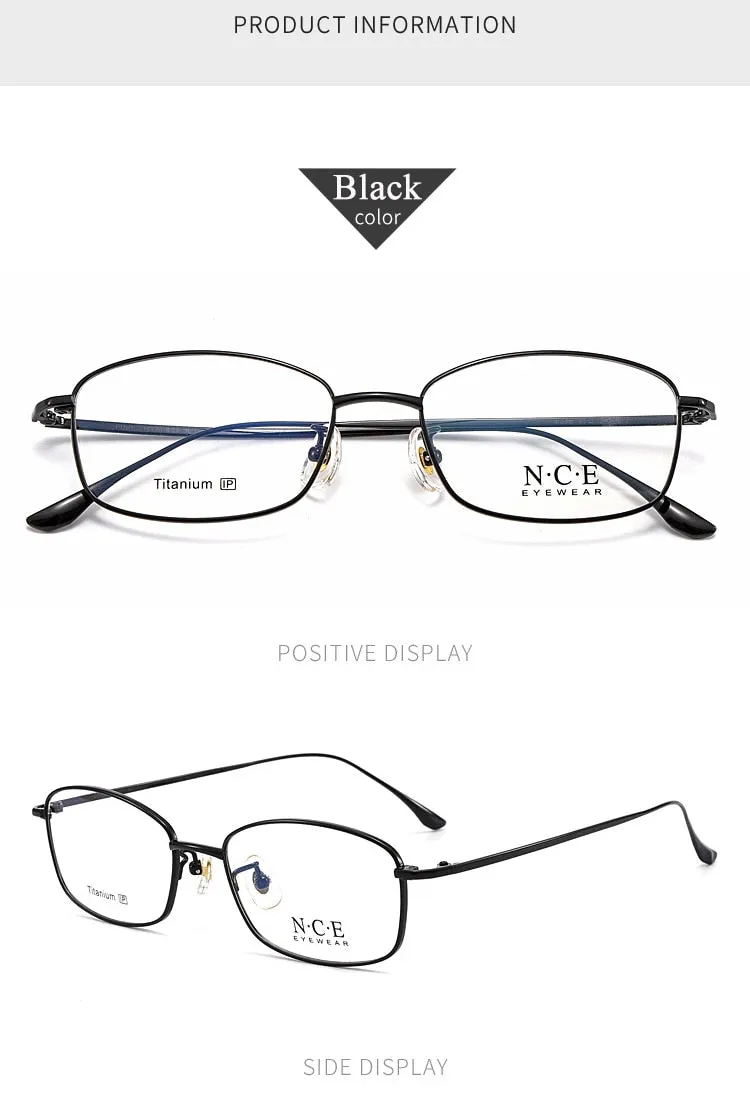Bclear Men's Full Rim Square Titanium Eyeglasses SC8508