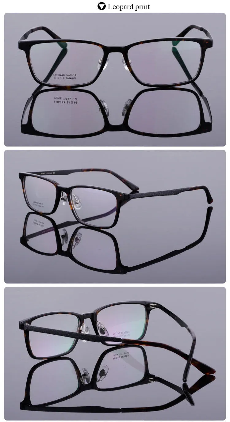 Bclear Men's Full Rim Titanium Acetate Eyeglasses 6648