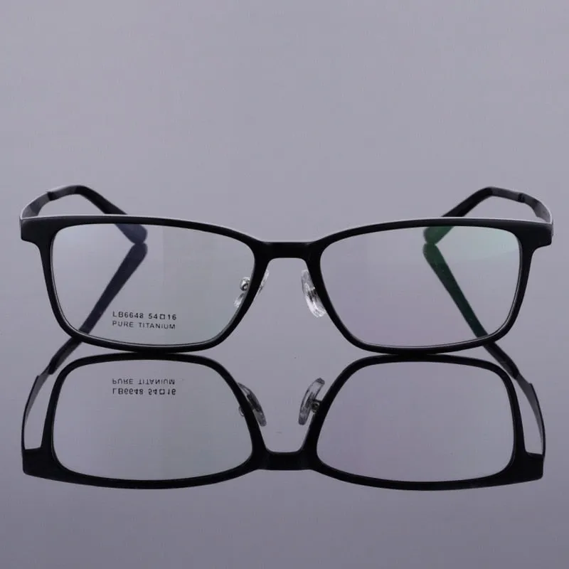 Bclear Men's Full Rim Titanium Acetate Eyeglasses 6648