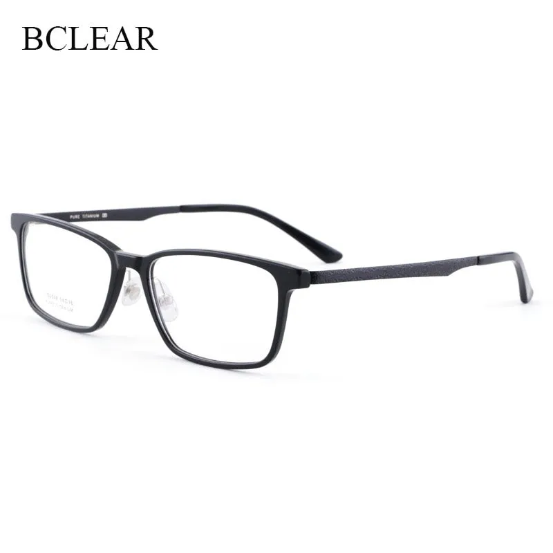 Bclear Men's Full Rim Titanium Acetate Eyeglasses 6648