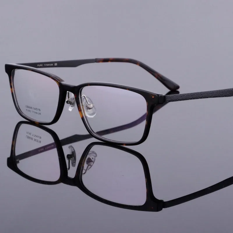 Bclear Men's Full Rim Titanium Acetate Eyeglasses 6648