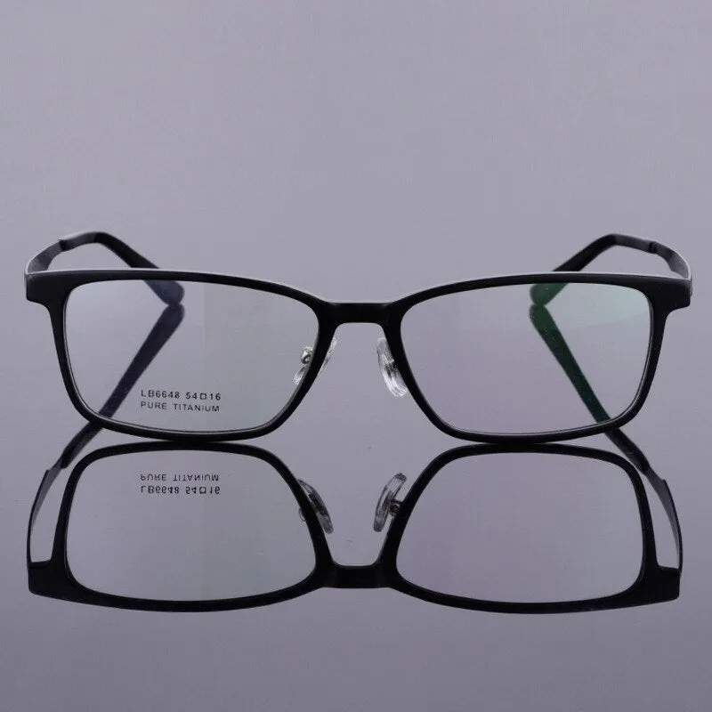 Bclear Men's Full Rim Titanium Acetate Eyeglasses 6648