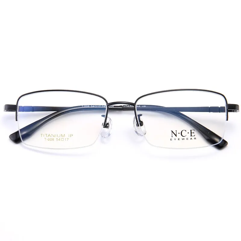 Bclear Men's Semi Rim Rectangle Titanium Frame Eyeglasses My008