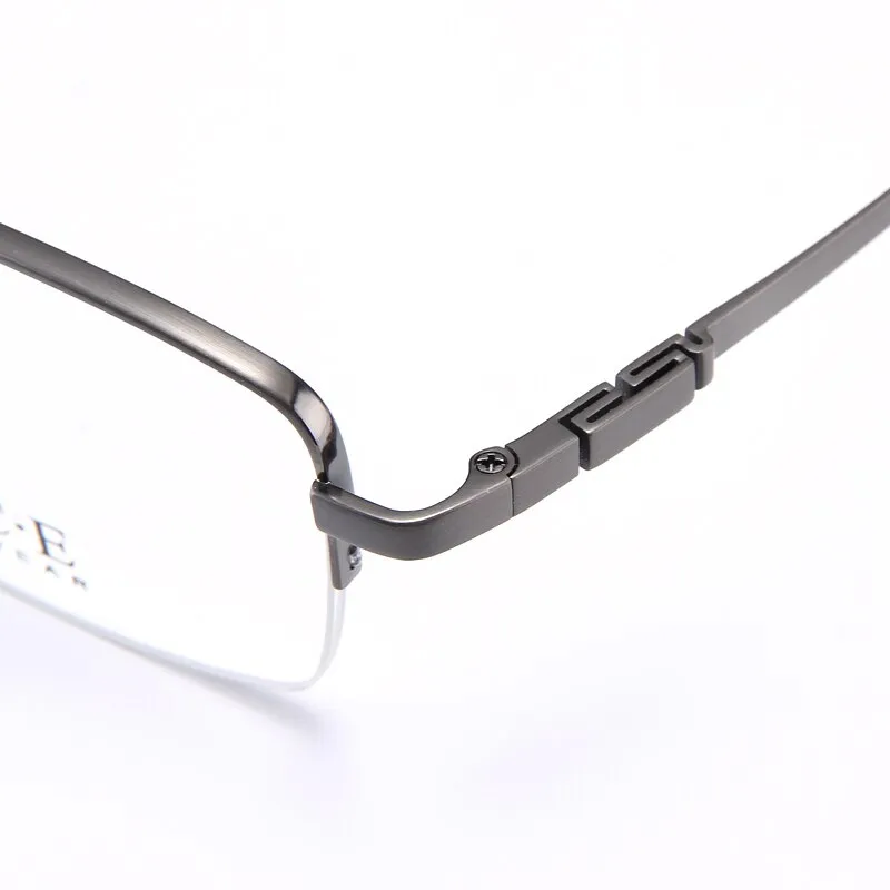 Bclear Men's Semi Rim Rectangle Titanium Frame Eyeglasses My008
