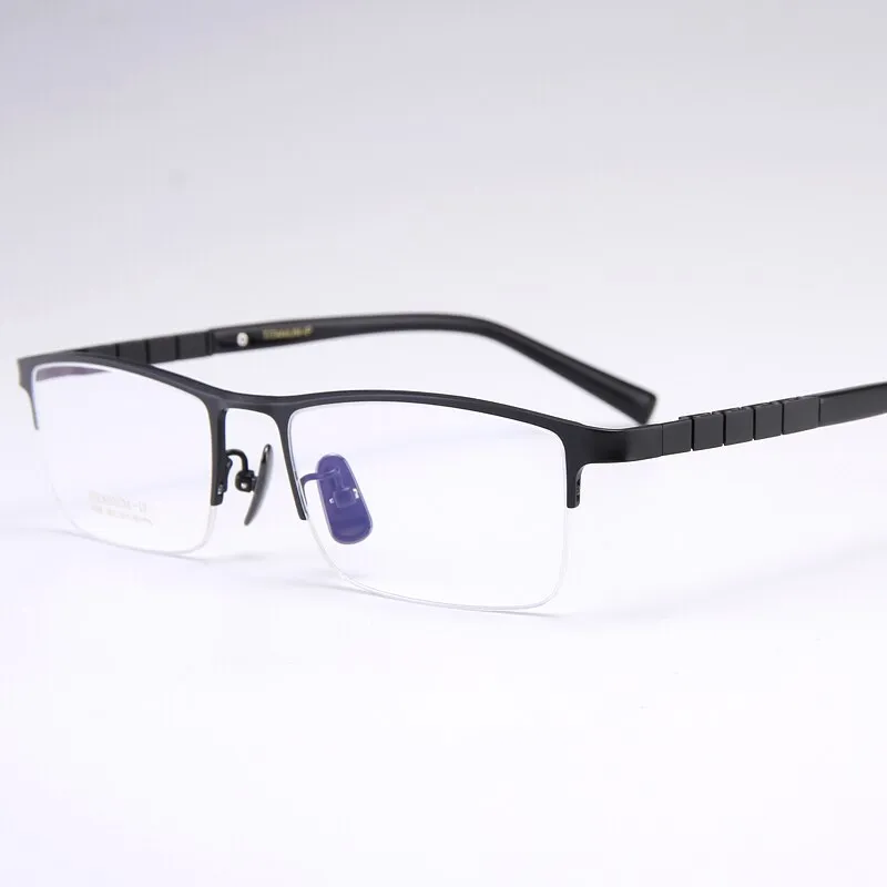 Bclear Men's Semi Rim Square Titanium Eyeglasses My91068