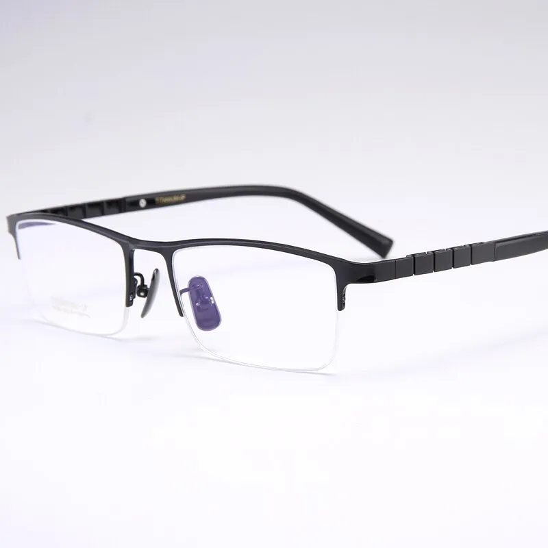 Bclear Men's Semi Rim Square Titanium Eyeglasses My91068