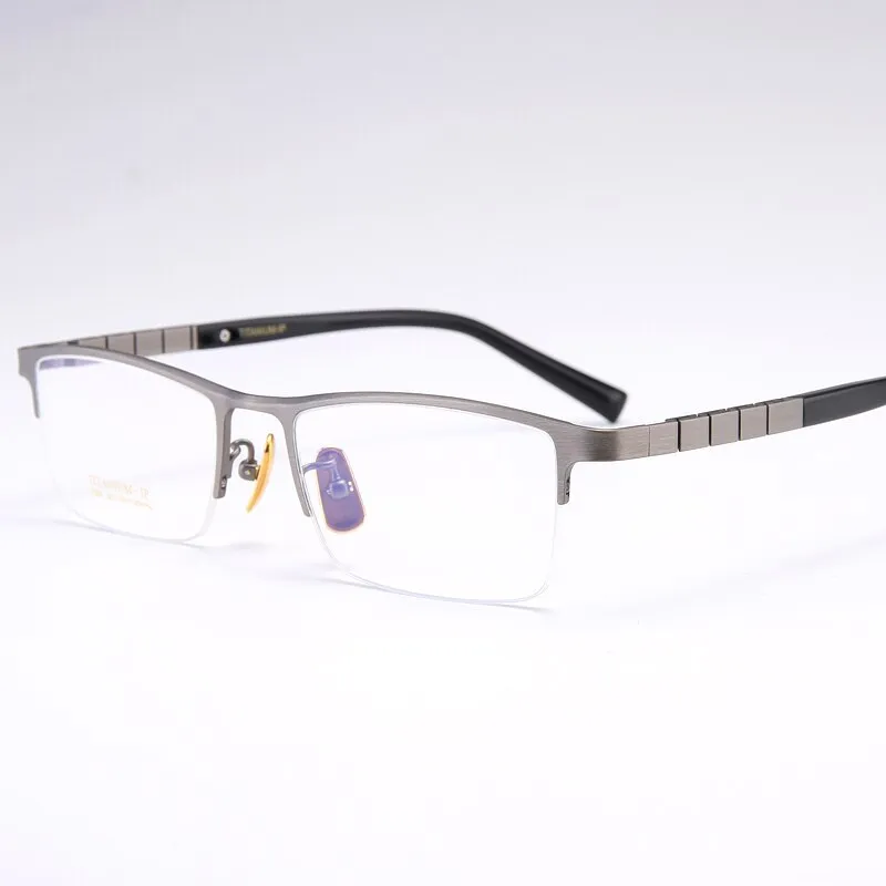 Bclear Men's Semi Rim Square Titanium Eyeglasses My91068