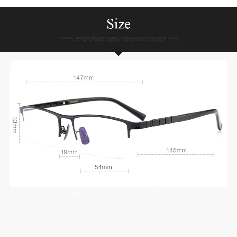 Bclear Men's Semi Rim Square Titanium Eyeglasses My91068