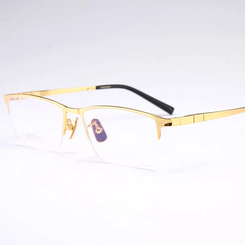 Bclear Men's Semi Rim Square Titanium Eyeglasses My91075