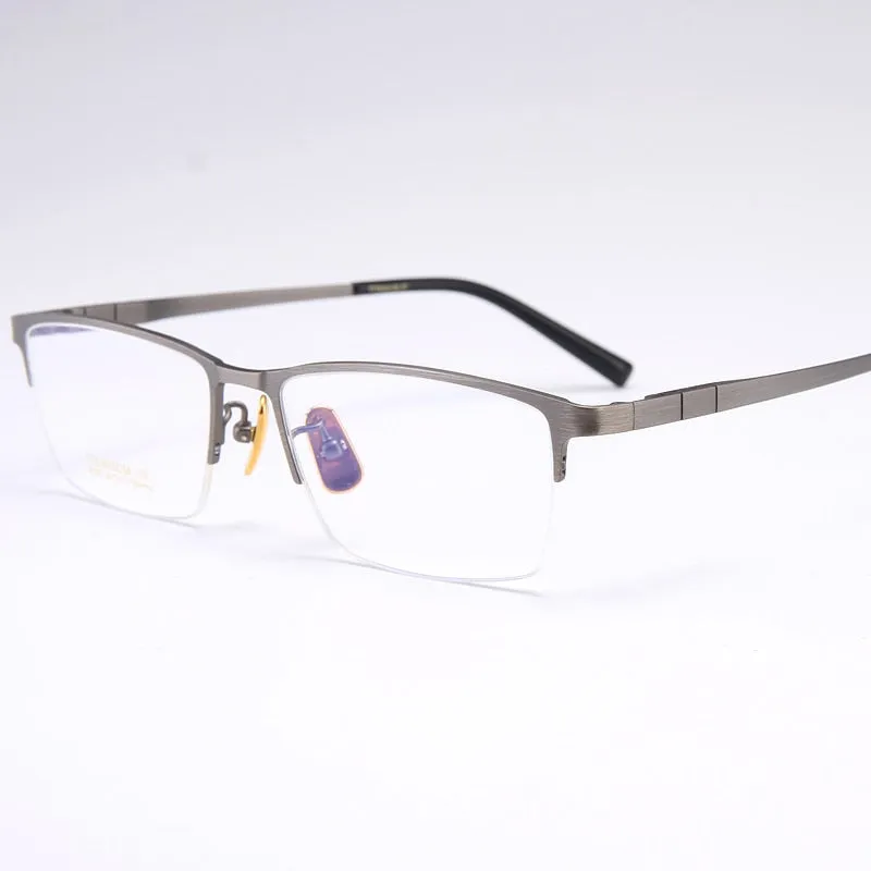 Bclear Men's Semi Rim Square Titanium Eyeglasses My91075