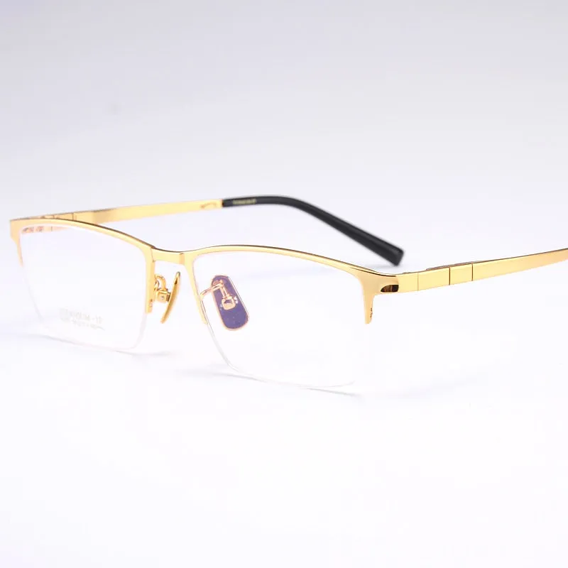 Bclear Men's Semi Rim Square Titanium Eyeglasses My91075