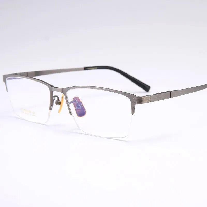 Bclear Men's Semi Rim Square Titanium Eyeglasses My91075