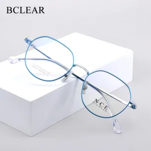 Bclear Unisex Eyeglasses Full Rim Titanium Sc88307