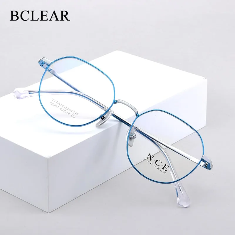 Bclear Unisex Eyeglasses Full Rim Titanium Sc88307