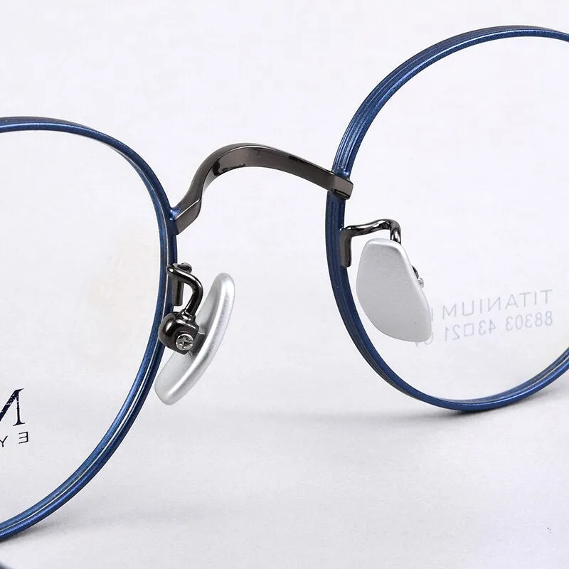 Bclear Unisex Eyeglasses Titanium Round Full Rim Sc88303