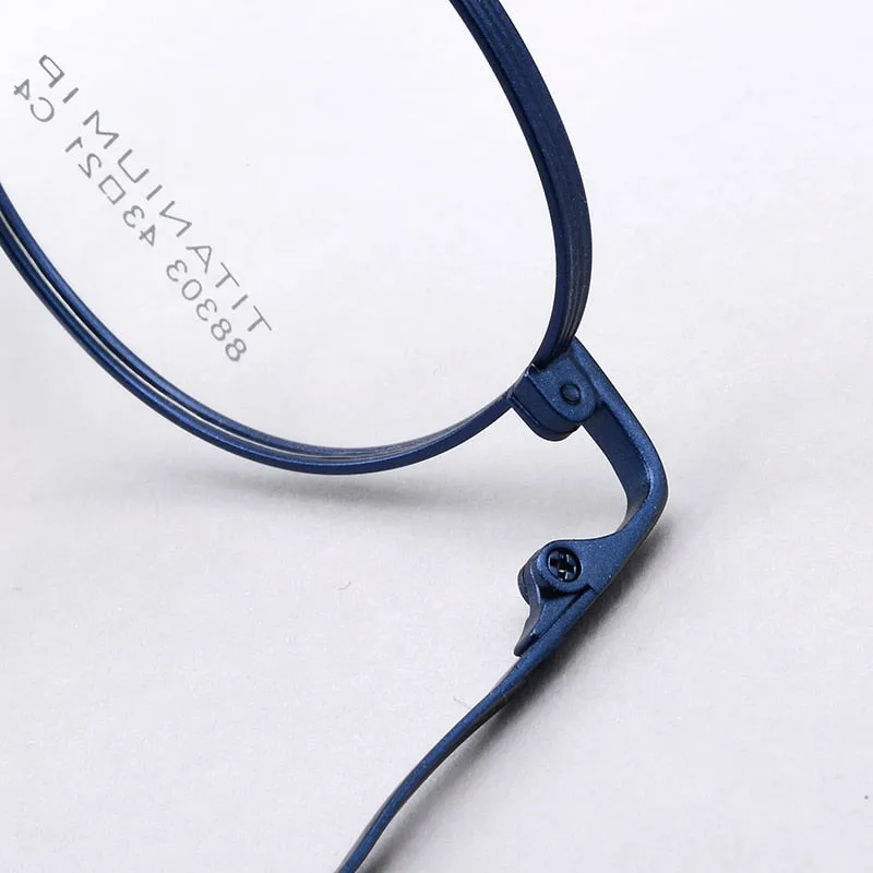 Bclear Unisex Eyeglasses Titanium Round Full Rim Sc88303
