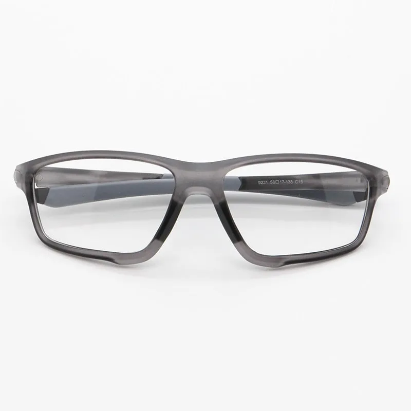 Bclear Unisex Full Rim Irregular Square Tr 90 Titanium Sport Eyeglasses 9231
