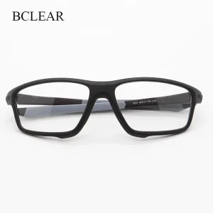 Bclear Unisex Full Rim Irregular Square Tr 90 Titanium Sport Eyeglasses 9231