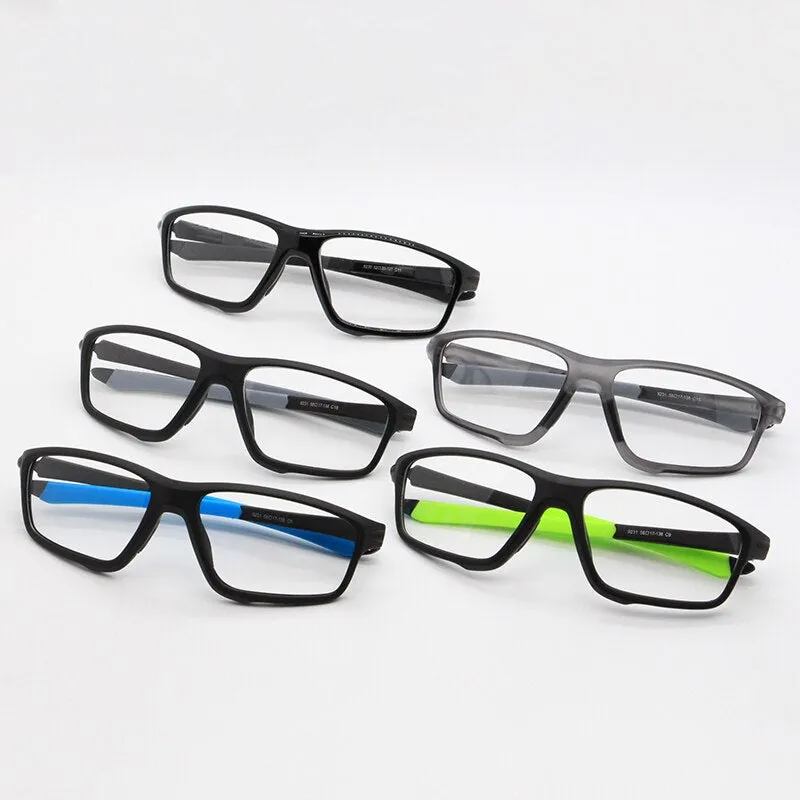 Bclear Unisex Full Rim Irregular Square Tr 90 Titanium Sport Eyeglasses 9231