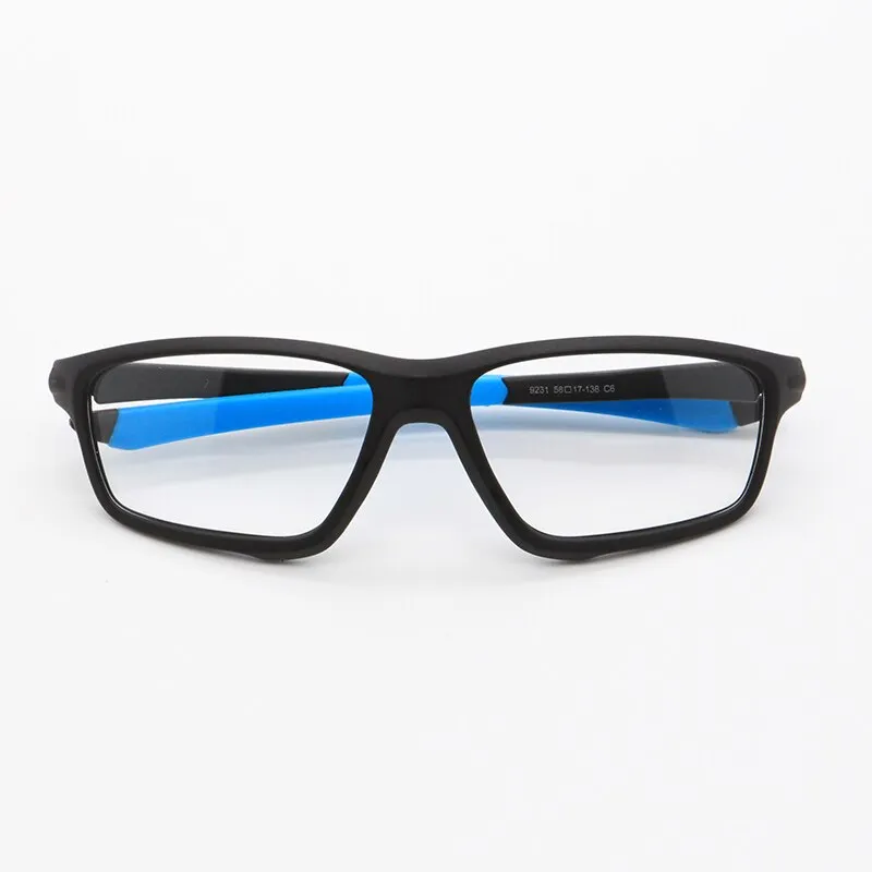 Bclear Unisex Full Rim Irregular Square Tr 90 Titanium Sport Eyeglasses 9231