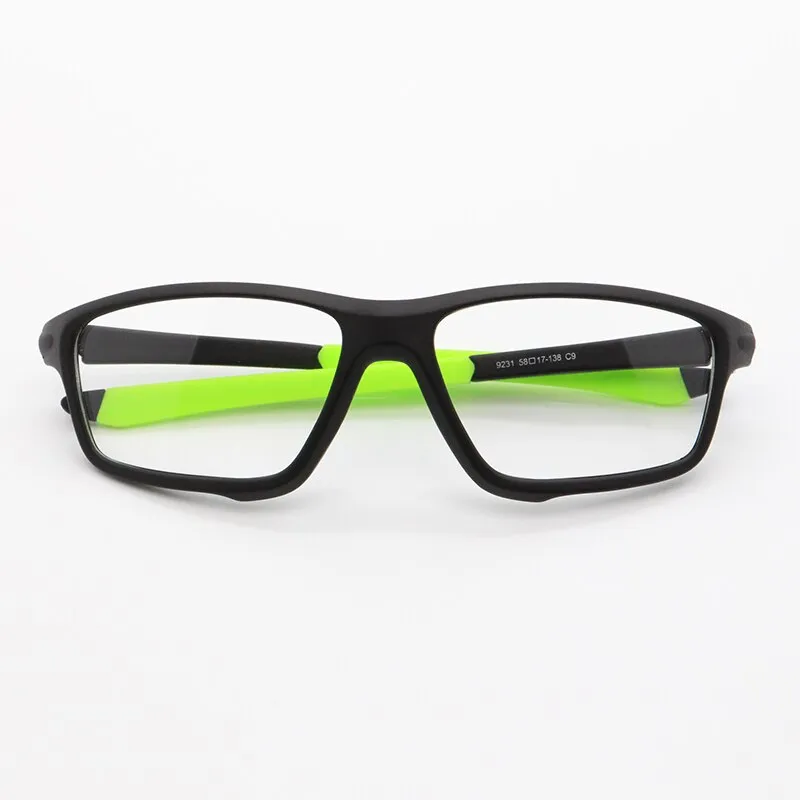 Bclear Unisex Full Rim Irregular Square Tr 90 Titanium Sport Eyeglasses 9231